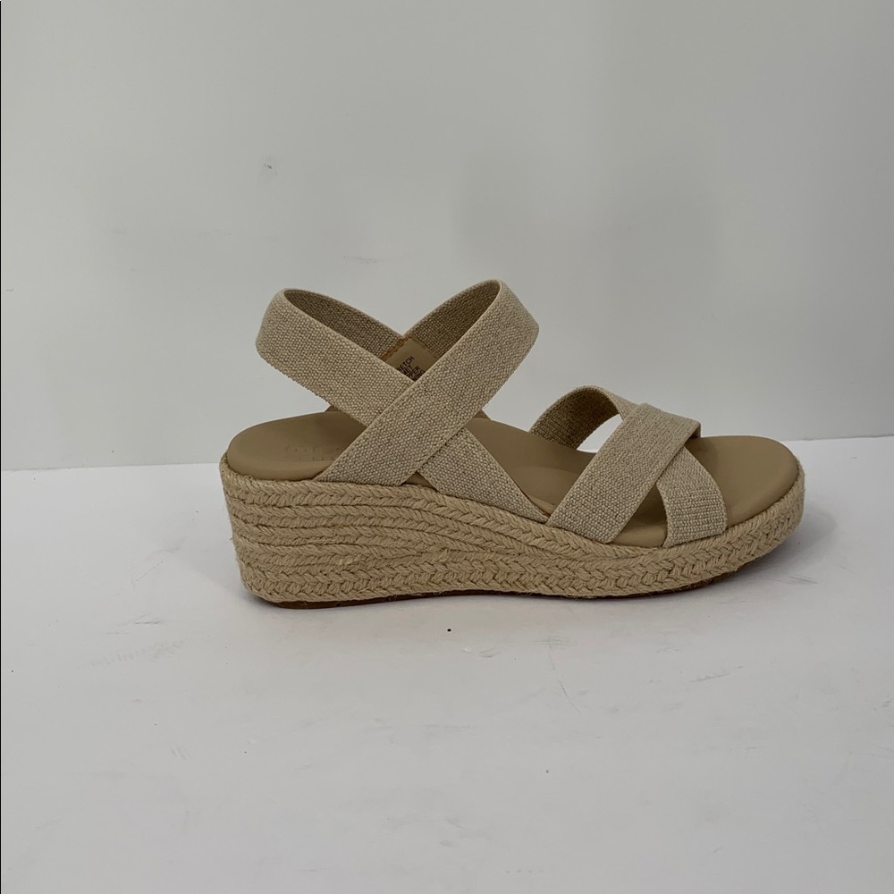 ABEO Riviera Stretch platform wedge espadrille sandal shoe linen strappy new 5 - Picture 3 of 8